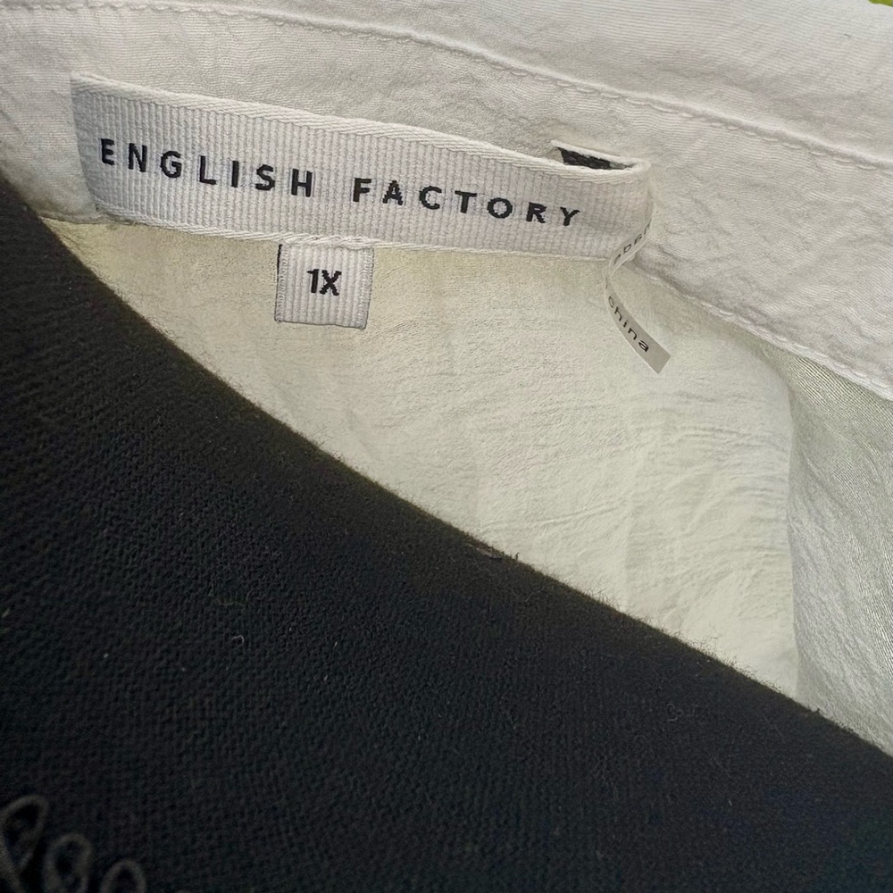 English Factory White Sheer Button-Up Shirt with Belt : 1X - Picture 8 of 8